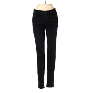 J Brand 24‎ black wash mid rise denim cotton blend stretch skinny jeans